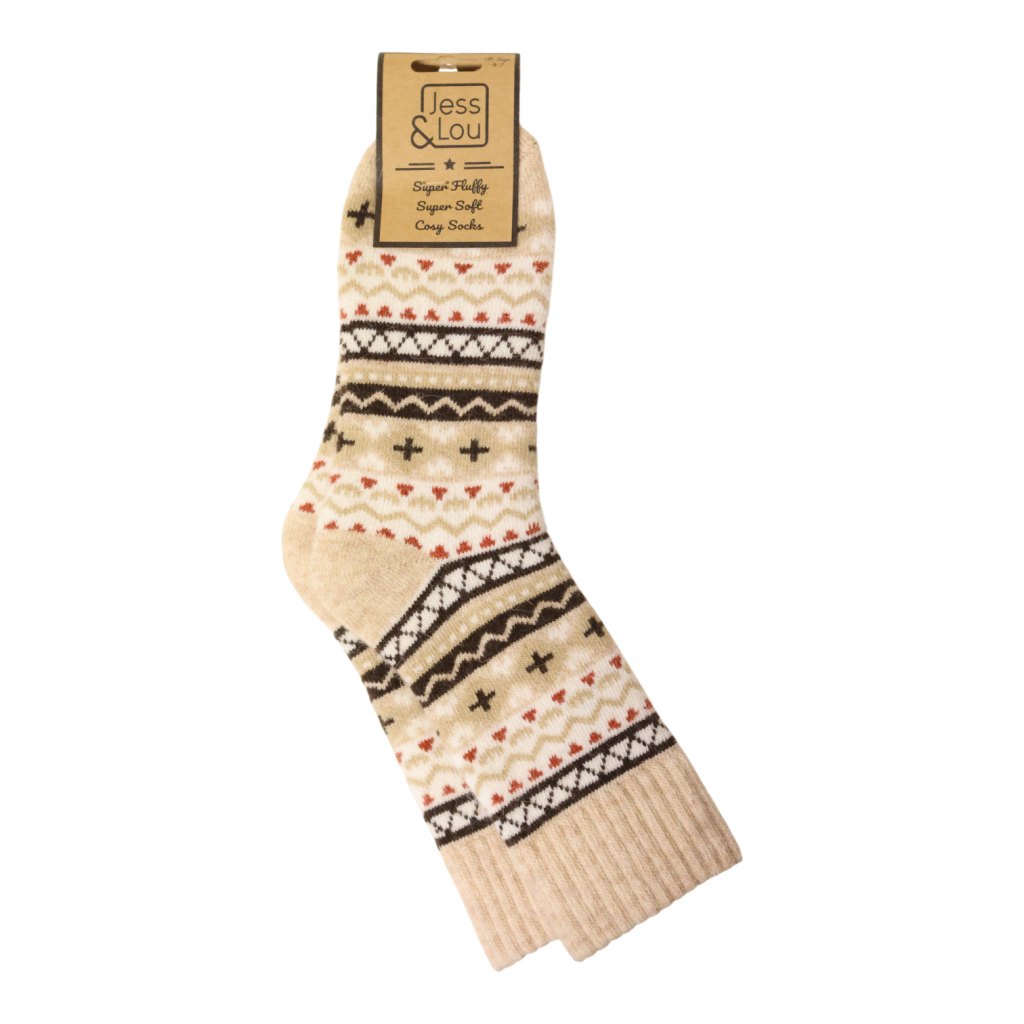 Beige Nordic Cosy Socks