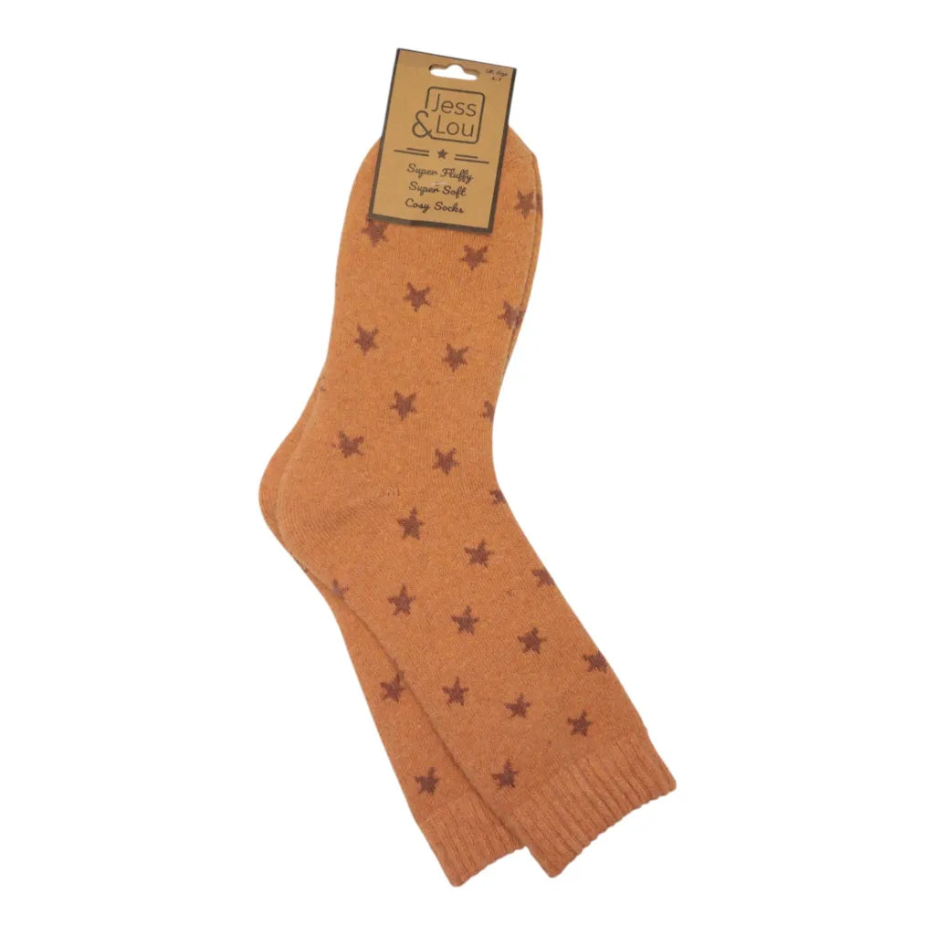 Terracotta Stars Cosy Socks