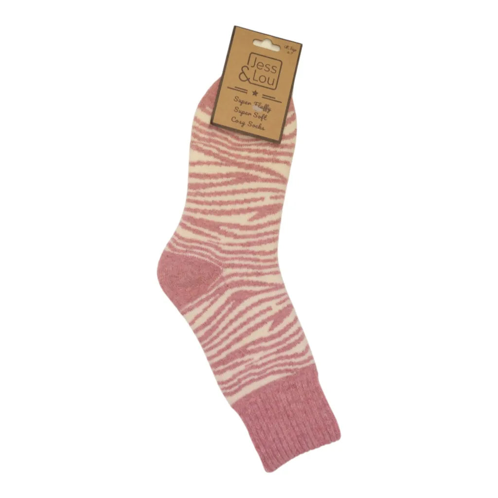 Pink Zebra Cosy Socks