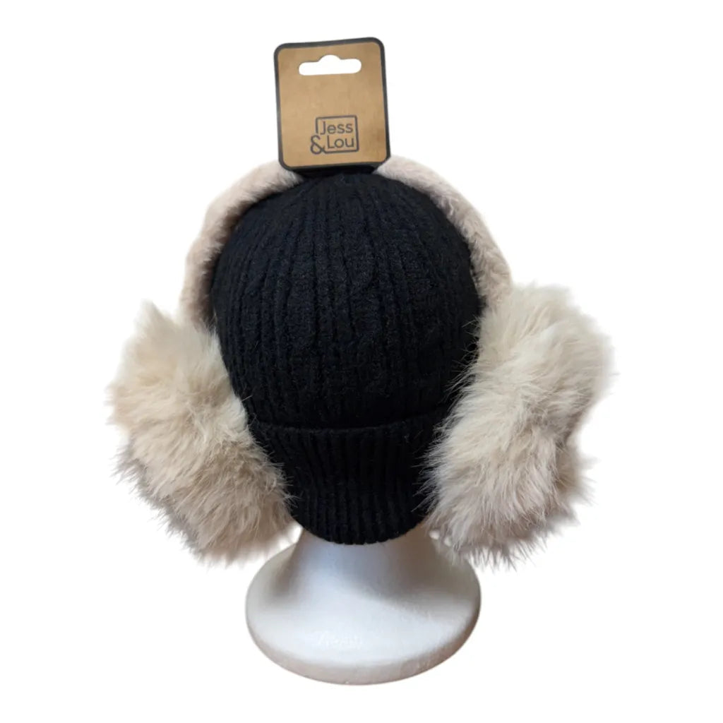Beige Fluffy Earmuffs