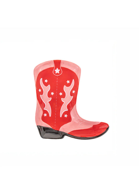 Cowboy Boot Pink & Red Trinket Dish