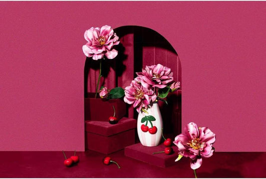 Hand Painted Cherry Vase