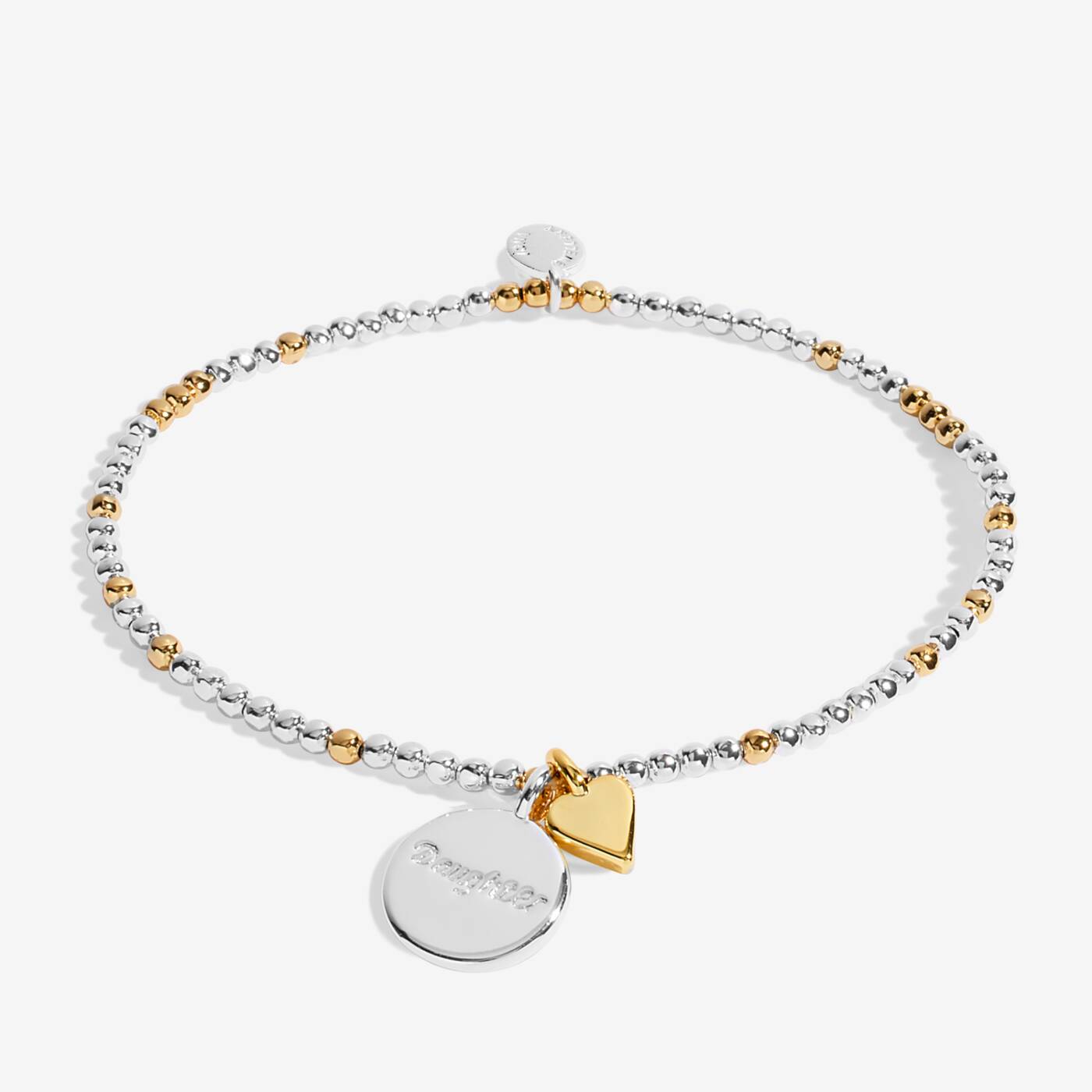 Beautifully Boxed So Loved Daughter Silver and Gold Bracelet