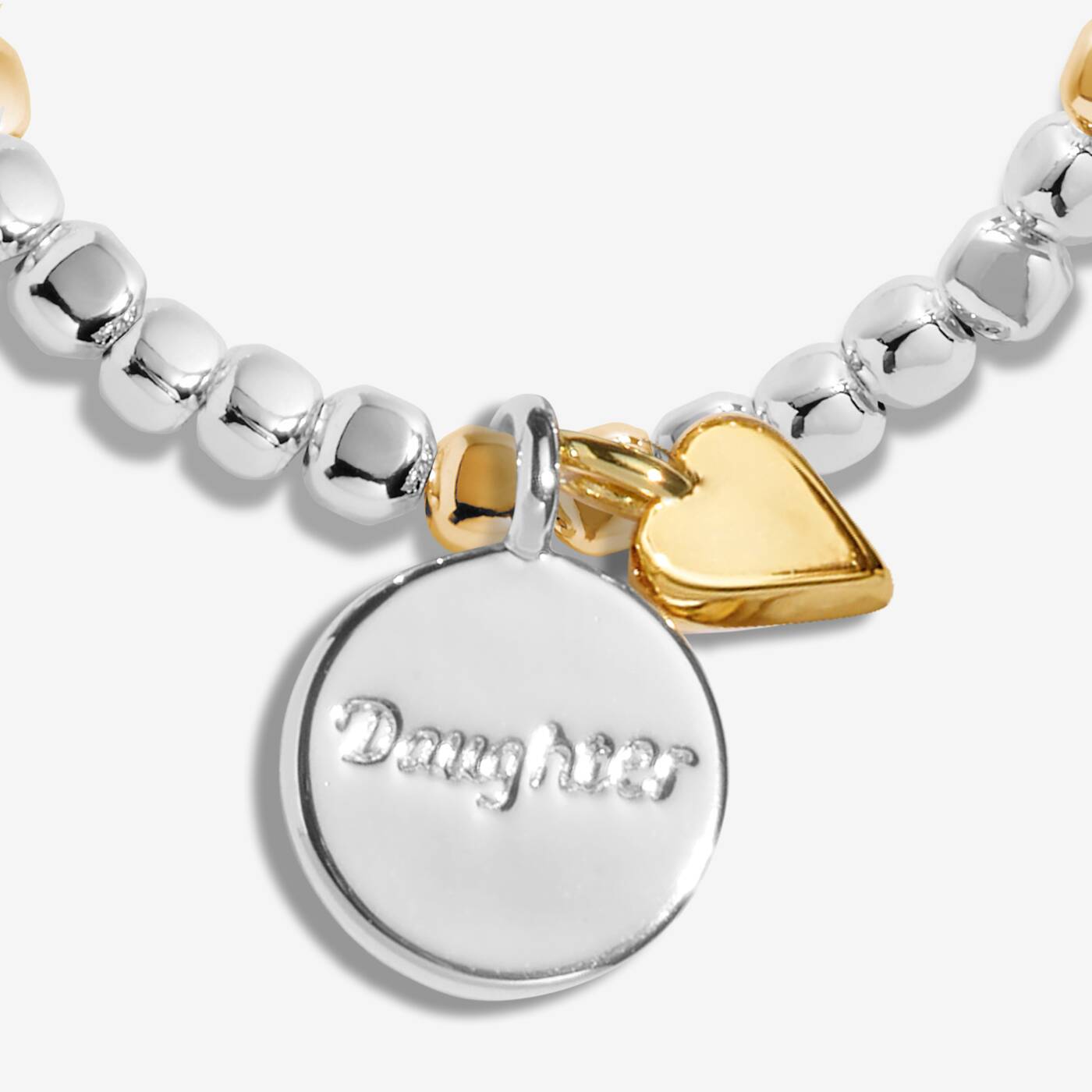 Beautifully Boxed So Loved Daughter Silver and Gold Bracelet