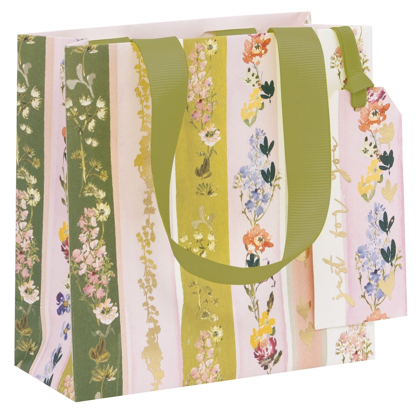 Floral Stripe Small Gift Bag