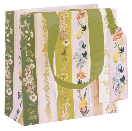 Floral Stripe Small Gift Bag