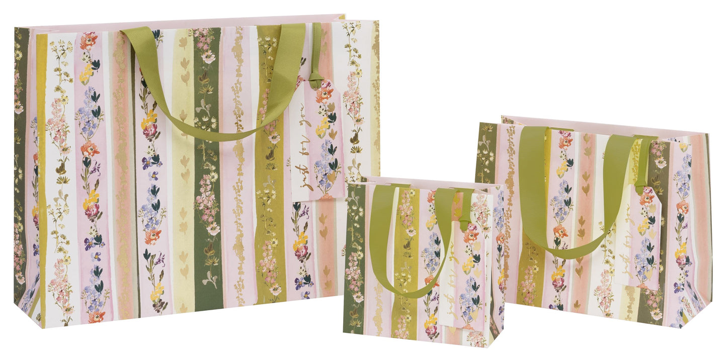 Floral Stripe Small Gift Bag
