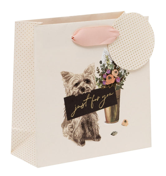 Dog & Flowers Small Gift Bag