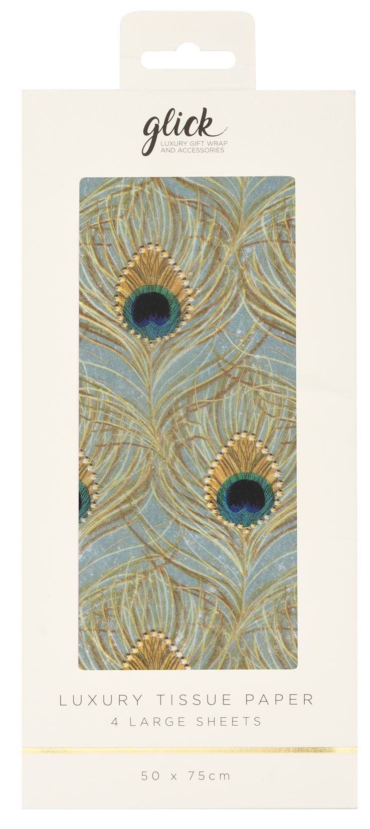 Peacock Quill Tissue Paper Four Sheets