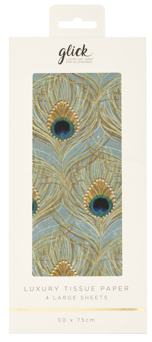 Peacock Quill Tissue Paper Four Sheets