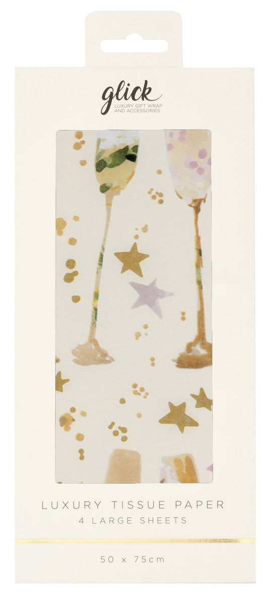 Celebratory Flutes Tissue Paper Four Sheets