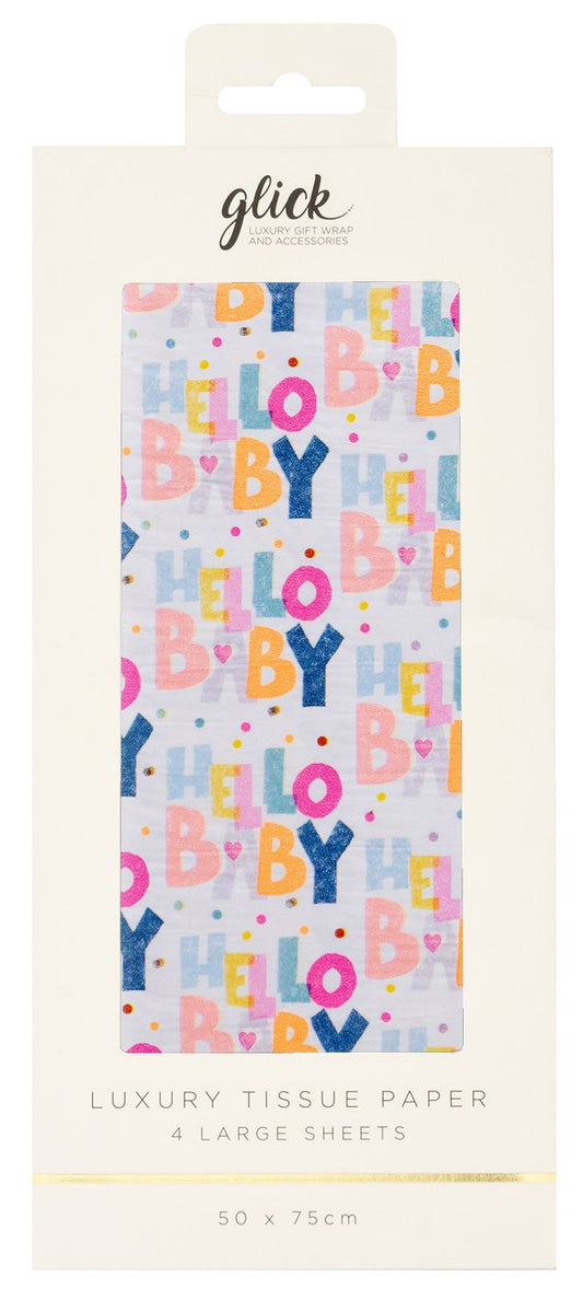 Hello Baby Tissue Paper Four Sheets