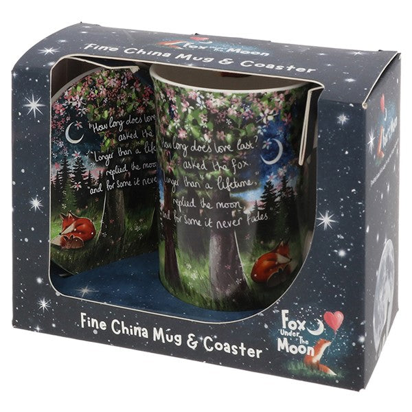 Fox Under The Moon Mug & Coaster Set Love