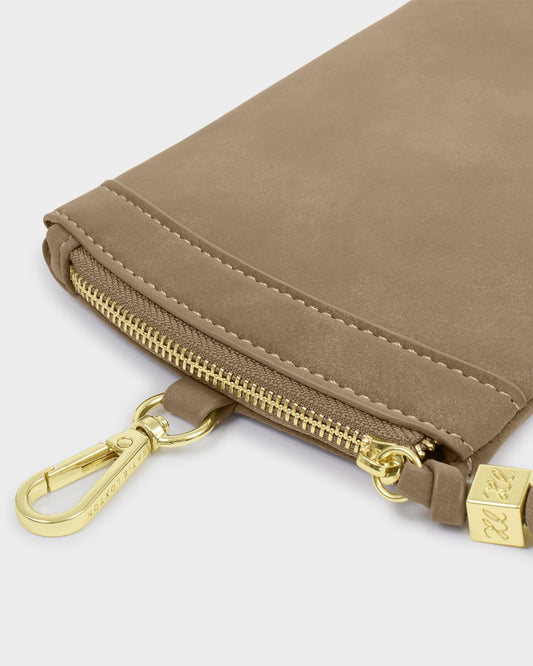Duo Suedette Sunglasses Case Taupe