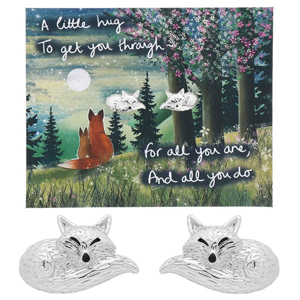 Fox Under The Moon Little Hug Fox Earrings
