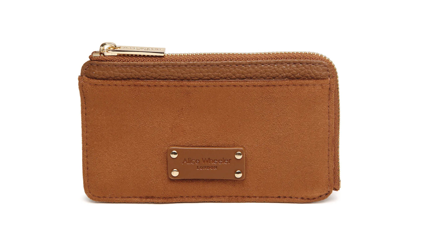 Alice Wheeler Kensington Suede Coin Purse Fudge