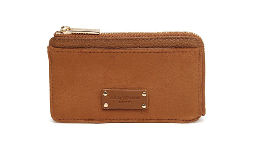Alice Wheeler Kensington Suede Coin Purse Fudge