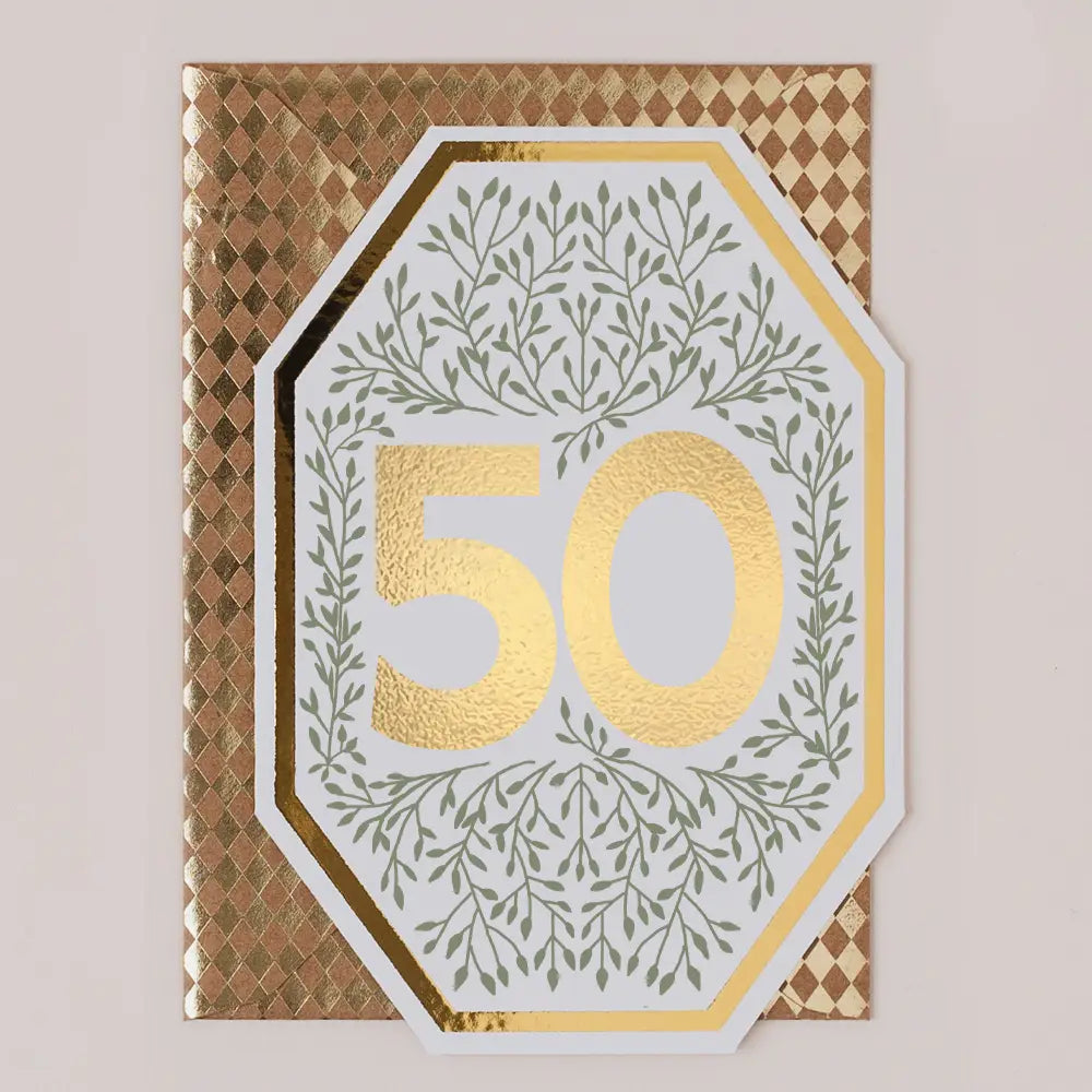 50th Birthday Vine Greetings Card