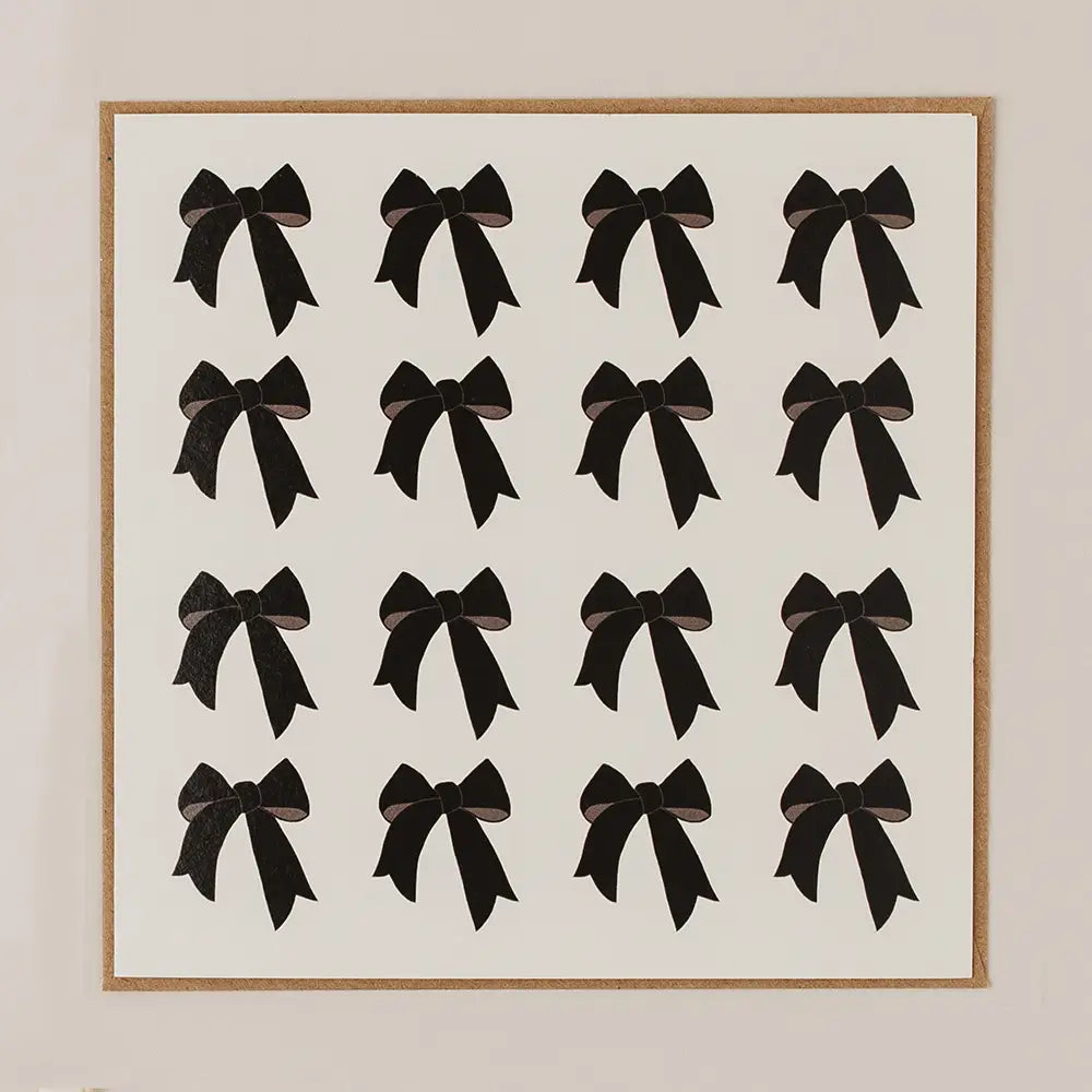 Contemporary Black Bows Greetings Card