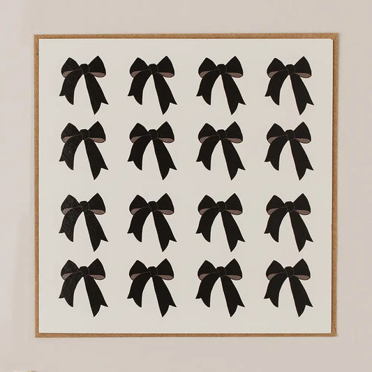 Contemporary Black Bows Greetings Card