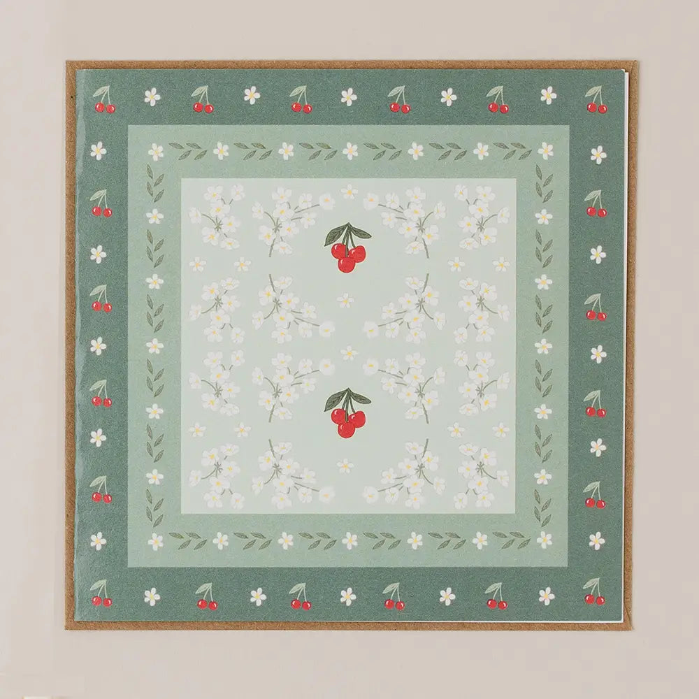 Contemporary Cherry Greetings Card