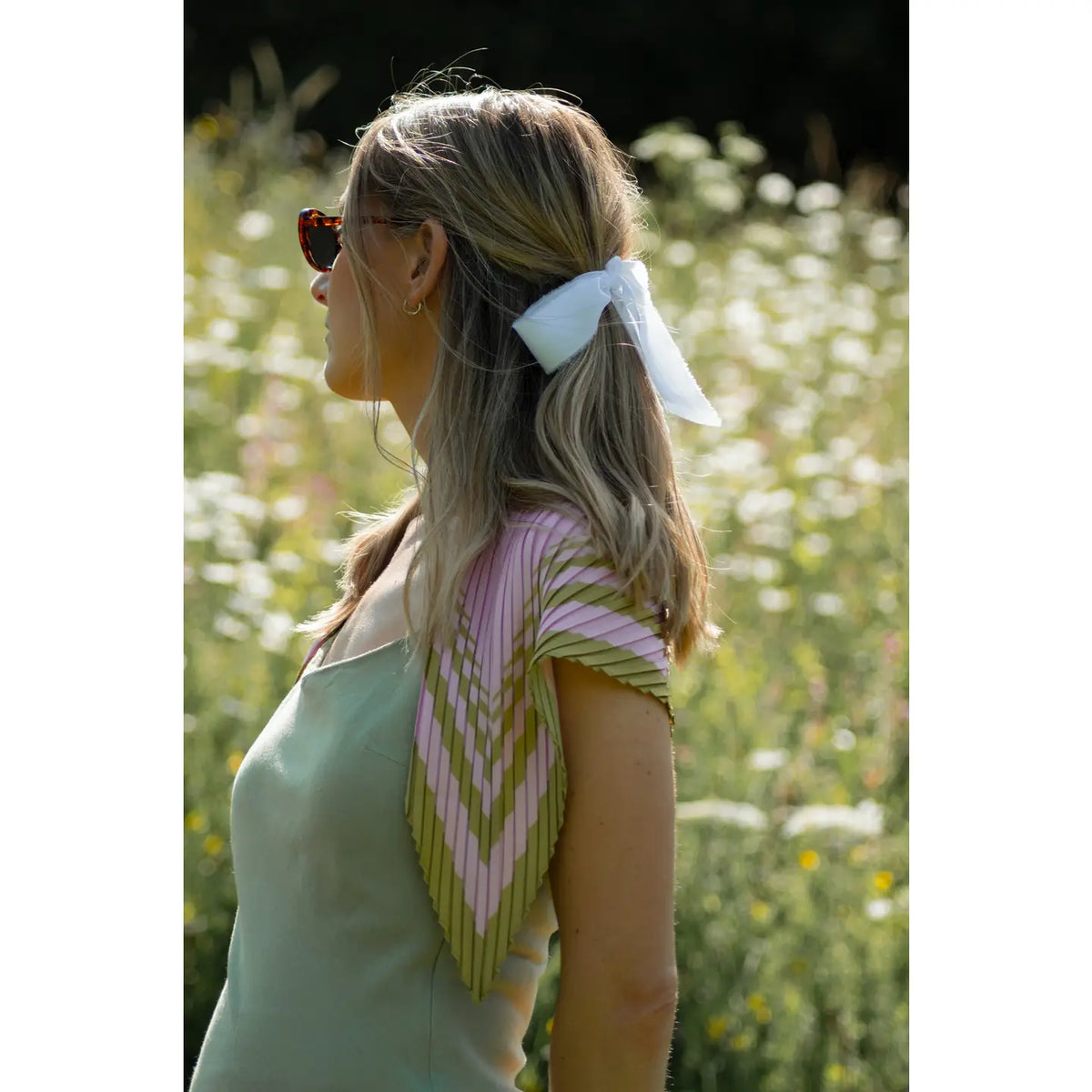 Joy Stripe Pleated Scarf
