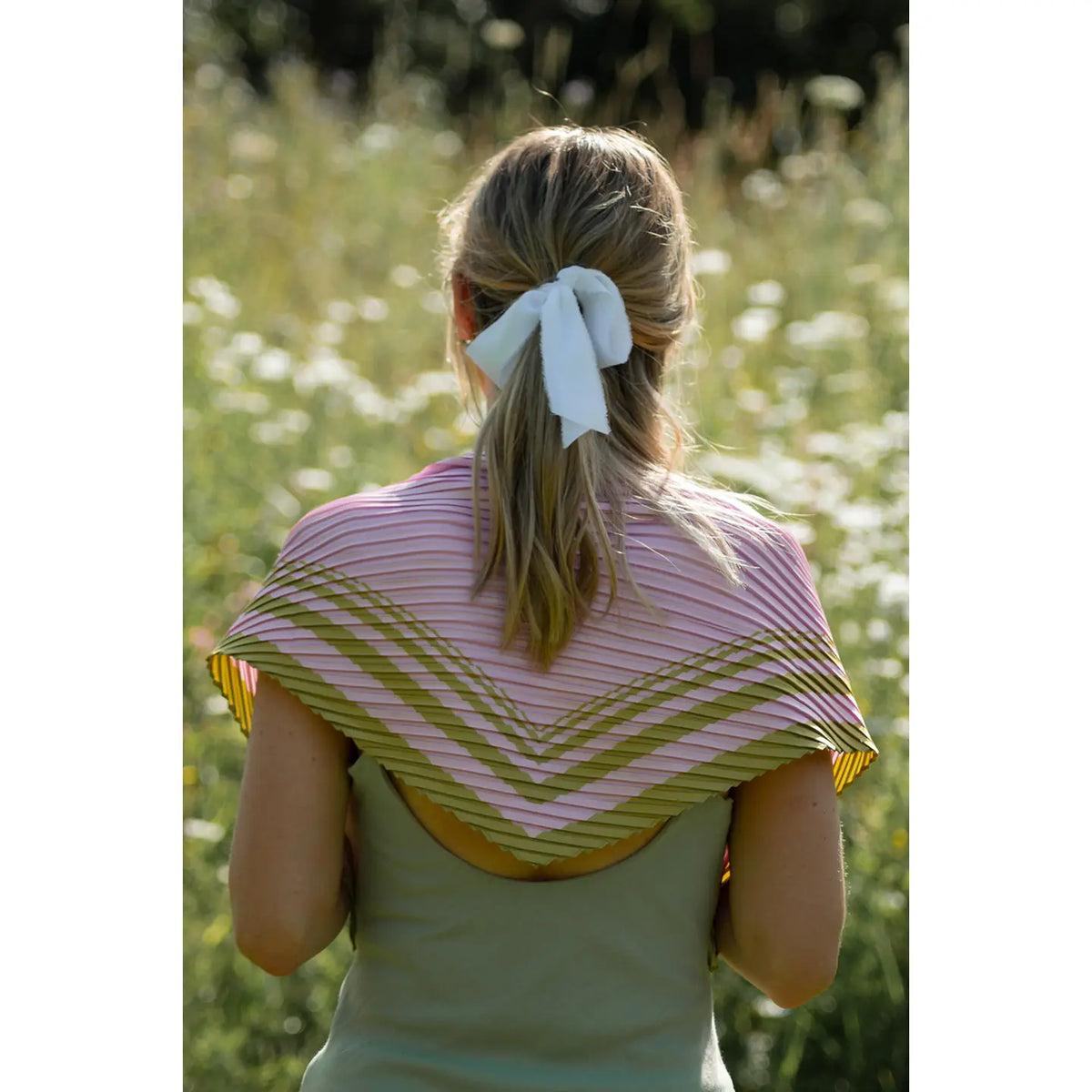 Joy Stripe Pleated Scarf