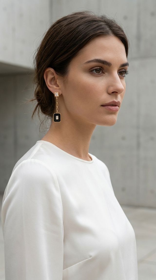 Envy Square Drop Earrings Gold