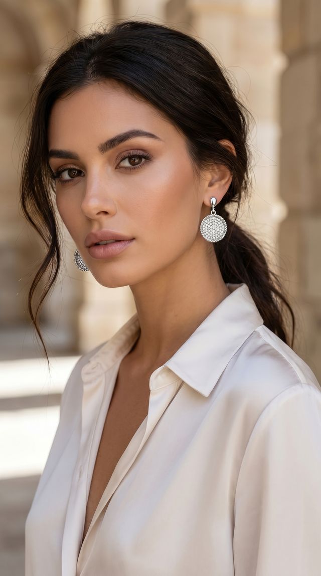 Envy Textured Disc Earrings Silver