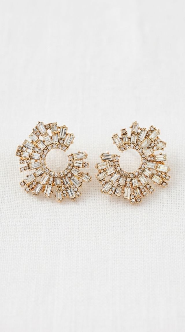 Envy Crystal Stud Earrings Gold