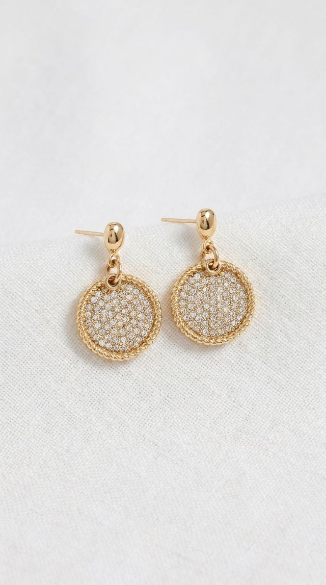 Envy Textured Disc Earrings Gold