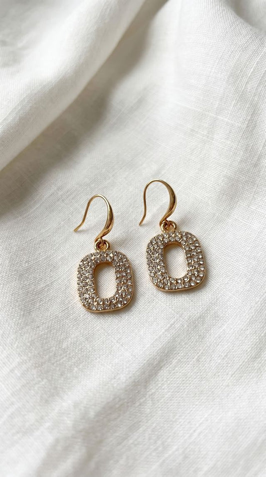 Envy Rectangular Drop Earrings Gold