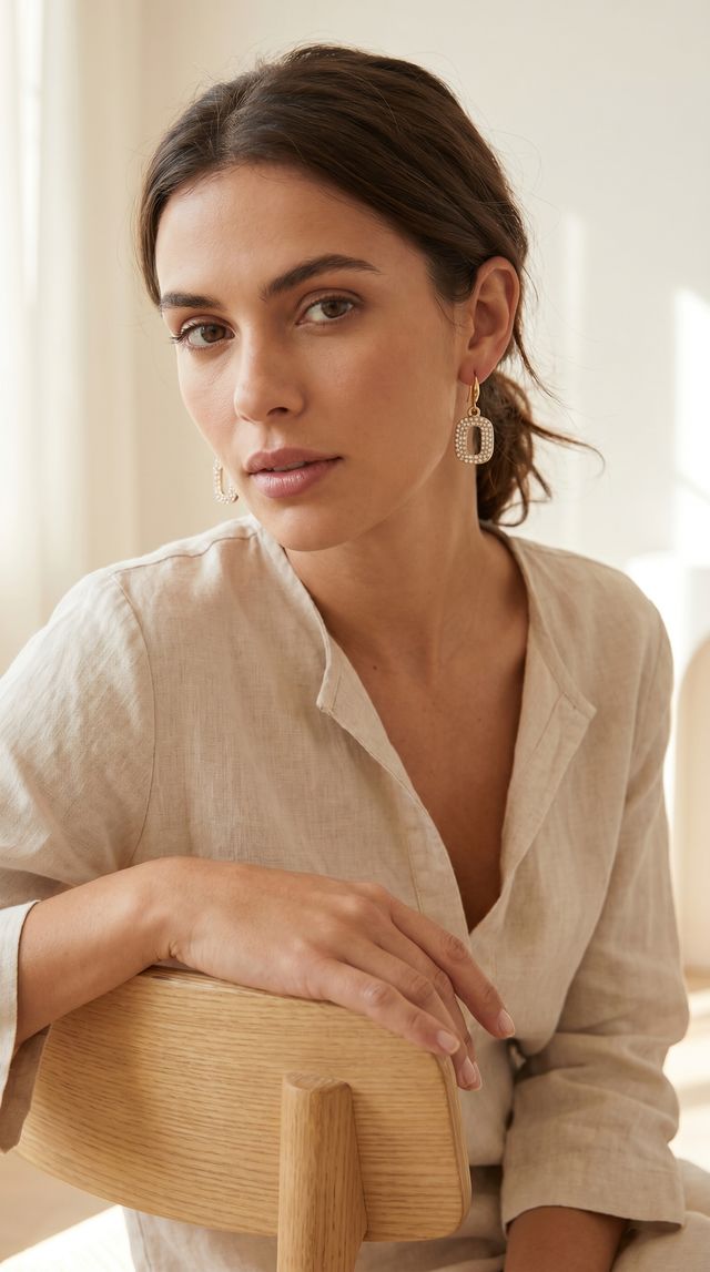 Envy Rectangular Drop Earrings Gold