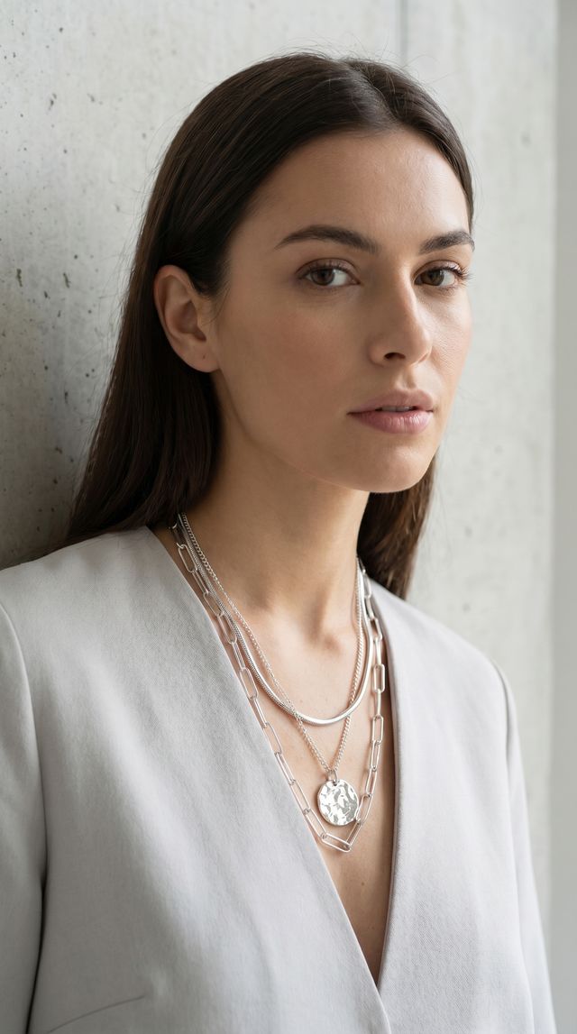 Envy Layered Chain Necklace Silver