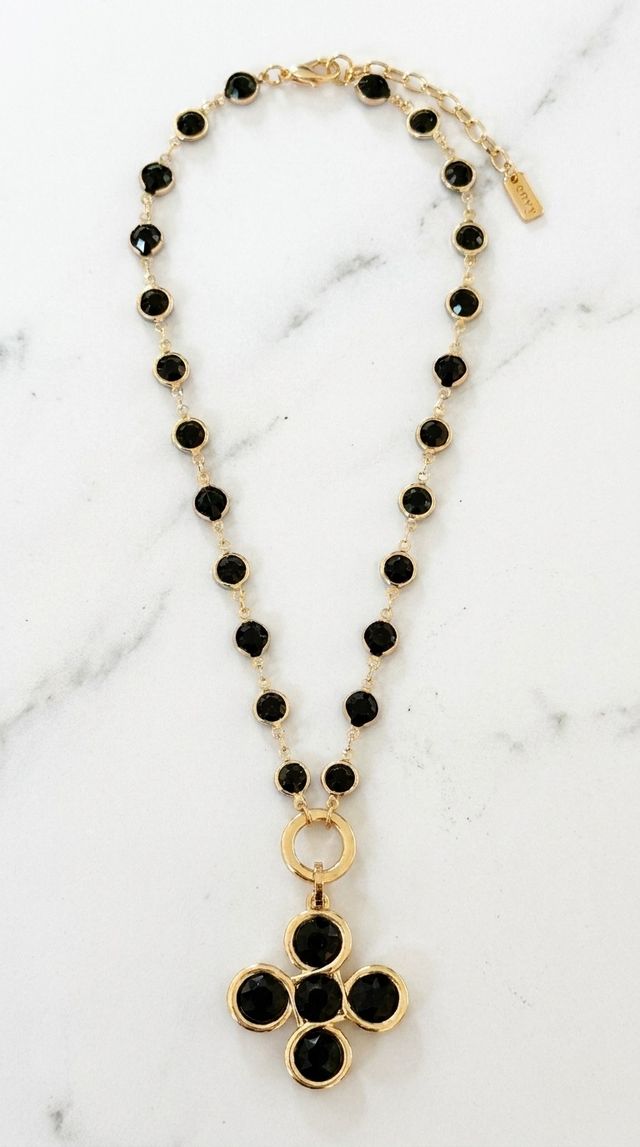 Envy Pendant Necklace Gold & Black