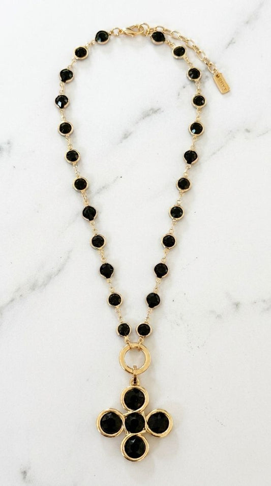 Envy Pendant Necklace Gold & Black