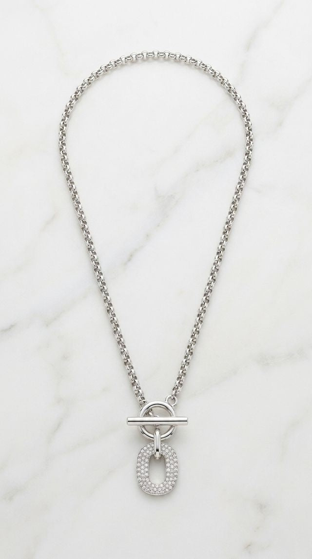 Envy T-bar Necklace Silver