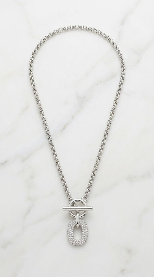 Envy T-bar Necklace Silver
