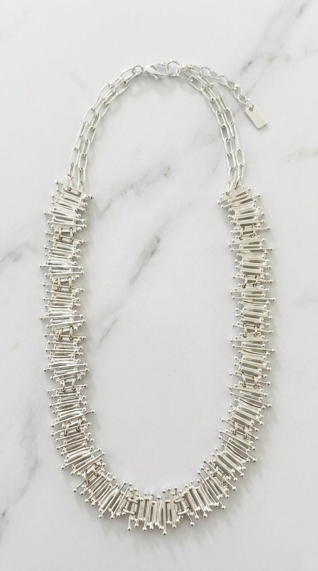 Envy Textured Necklace Silver
