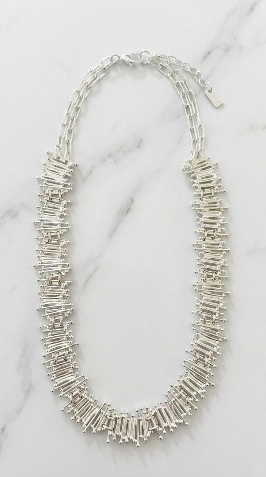 Envy Textured Necklace Silver