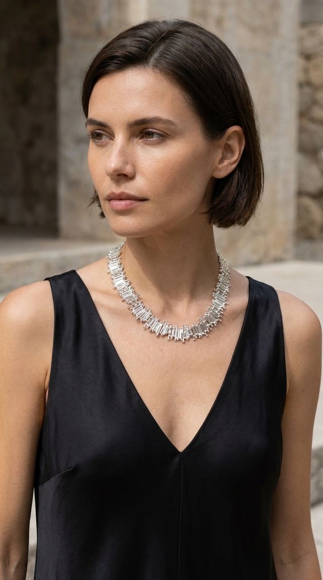 Envy Textured Necklace Silver
