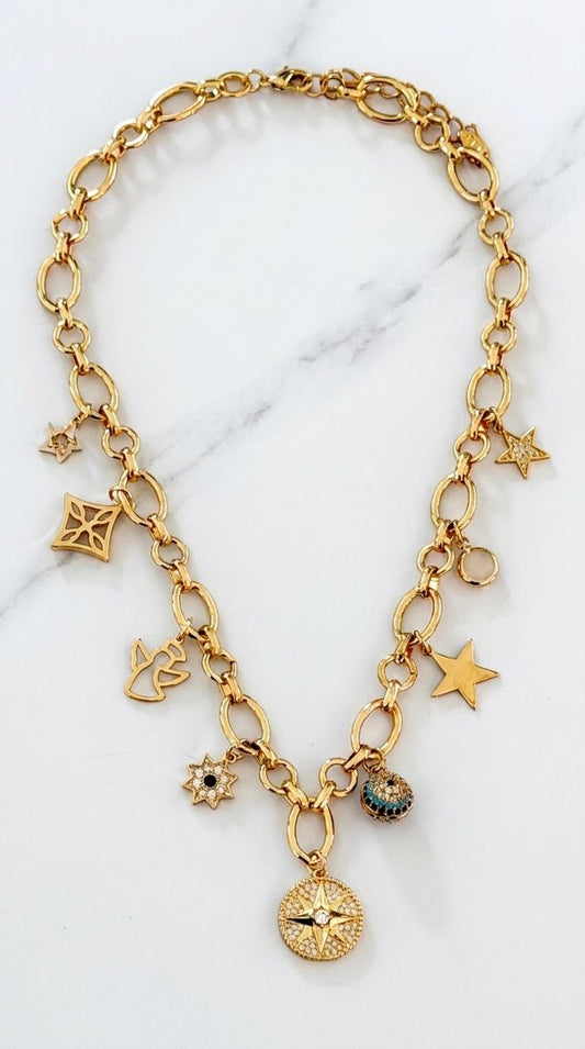 Envy Celestial Charm Necklace Gold