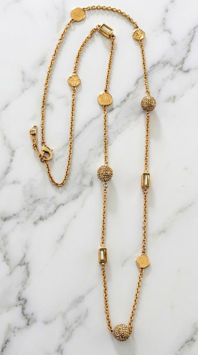 Envy Charmed Long Necklace Gold