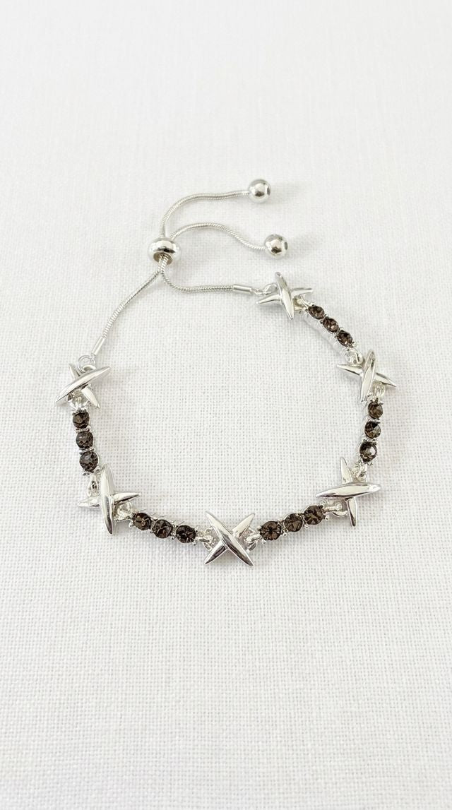 Envy Silver & Black Crystal Bracelet