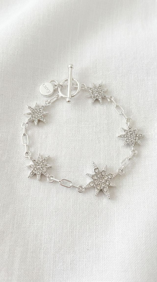 Envy T-Bar Star Bracelet Silver