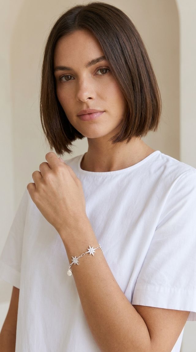 Envy T-Bar Star Bracelet Silver