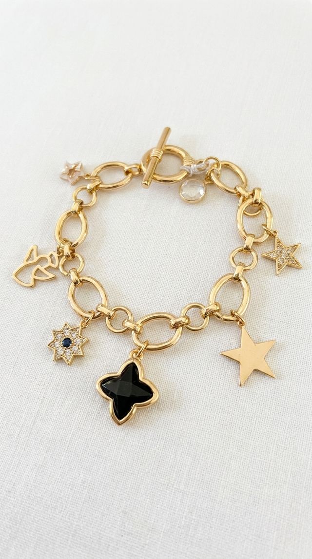 Envy Gold T-Bar Charm Bracelet