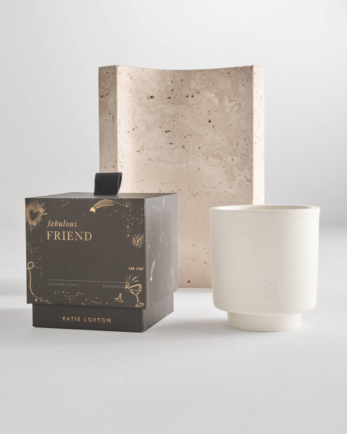 Katie Loxton Ceramic Sentiment Candle 'Fabulous Friend’ Fig & Freesia