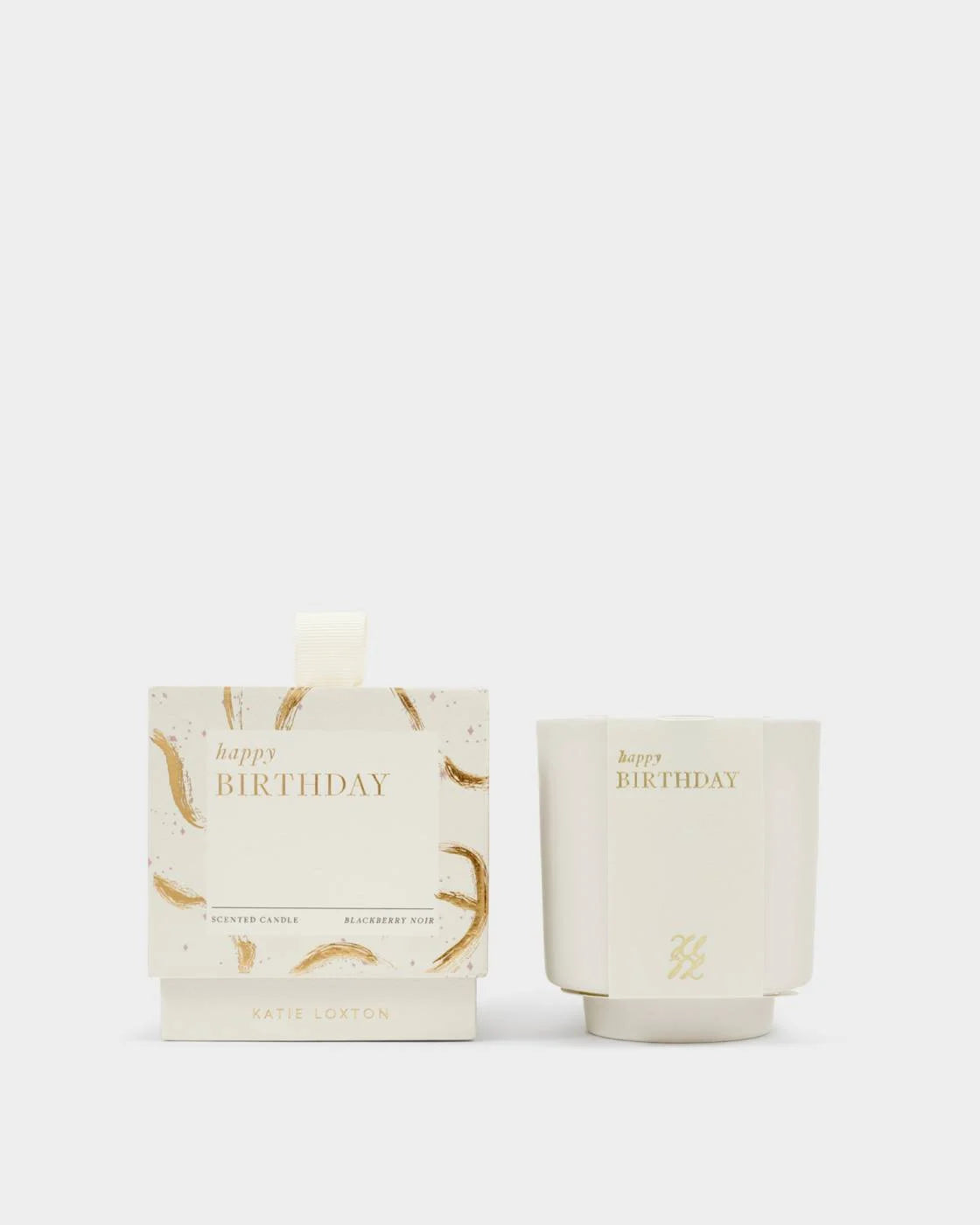 Katie Loxton Ceramic Sentiment Candle 'Happy Birthday’ Blackberry Noir