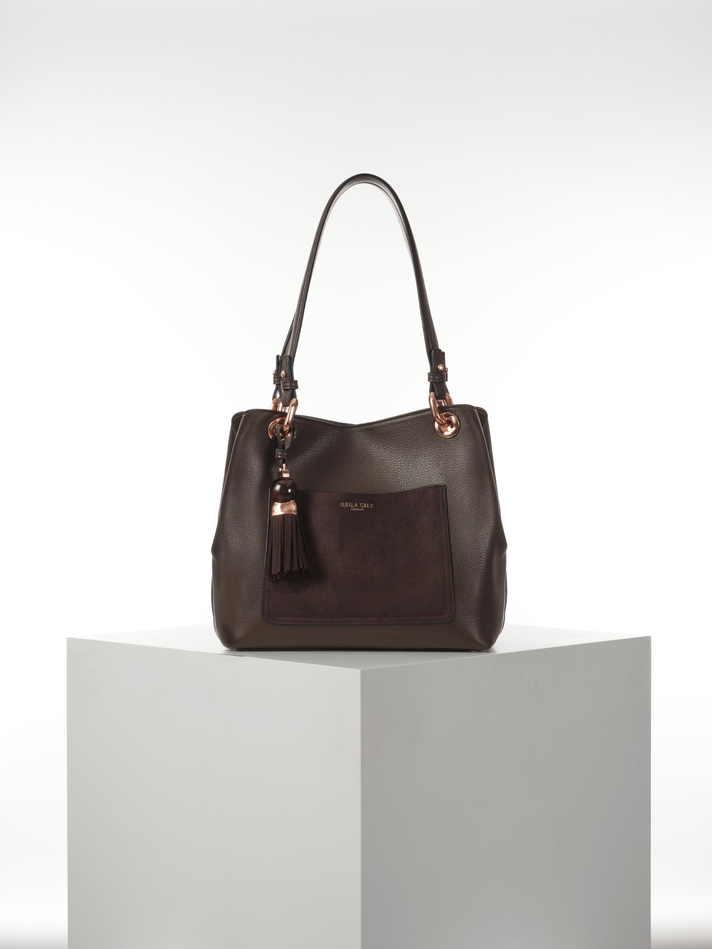 Luella Grey Sienna Chocolate Hobo Tote Bag